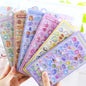 300Pcs Kawaii Cartoon 3D Relief Sticker Cute Crystal