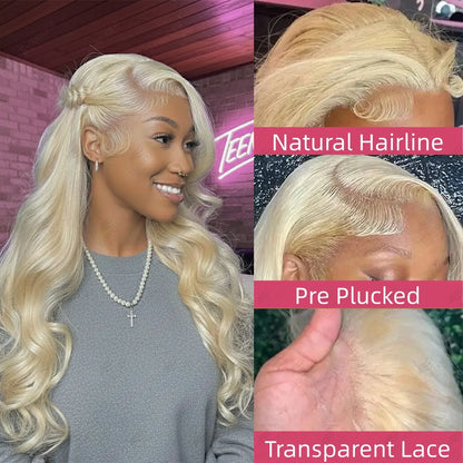 30 40 Inch 13x6 Lace Frontal Wig 613 Blonde Body Wave 13x4 Lace