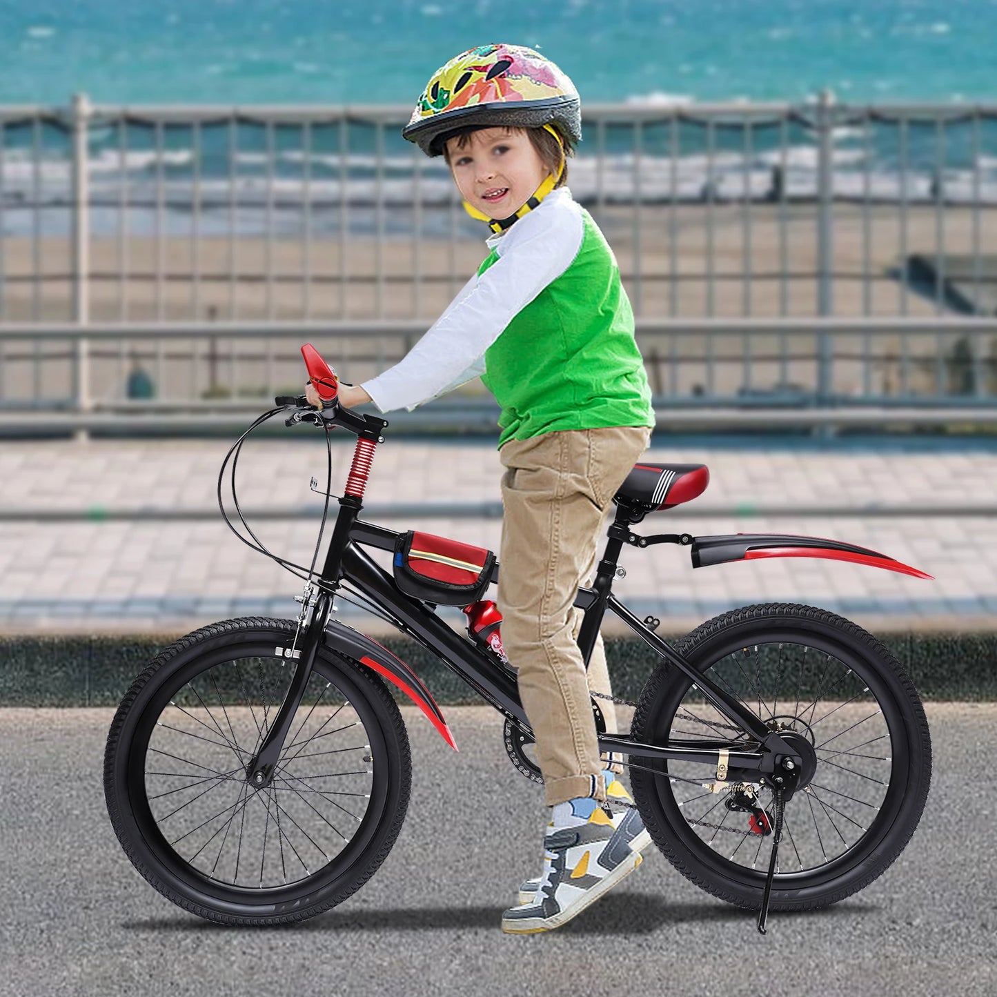 20" Mountain Bike 7 Speeds Kids Bicycle Dual-Disc Brakes