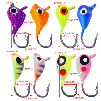 8pcsLuminous Ice Fishing Lure Small Weight with Hook Winter Fishing Bait Wholesale Hengjia Sea Fishing Boat Fishing Lure Lure Ba
