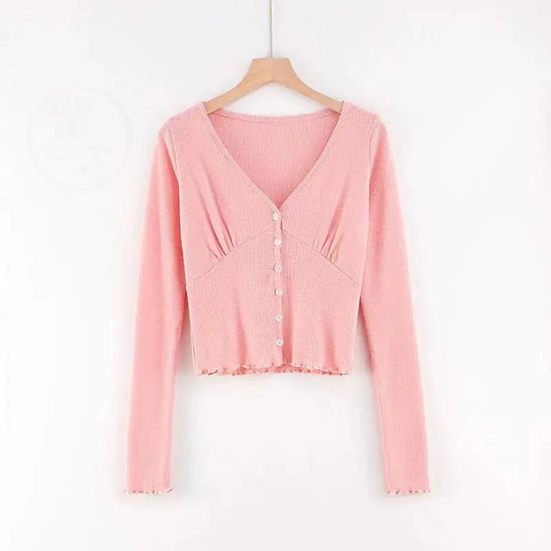 Slim Fit Women's Long Cardigan V-Ne Sweater Sexy T-irt