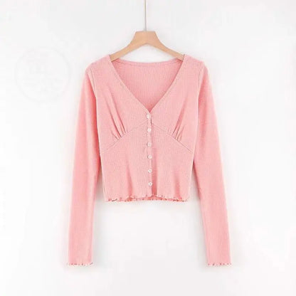 Slim Fit Women's Long Cardigan V-Ne Sweater Sexy T-irt
