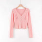 Slim Fit Women's Long Cardigan V-Ne Sweater Sexy T-irt