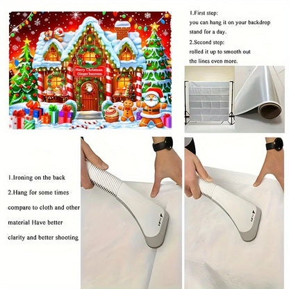 Christmas background cloth, equipped with cookie statues, gifts