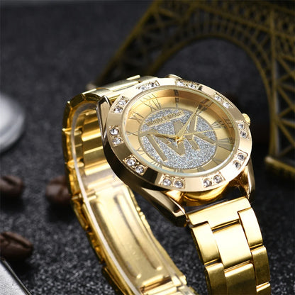 Luxury Women's Watch Fashion 2025 Diamonds TVK Quartz Watch