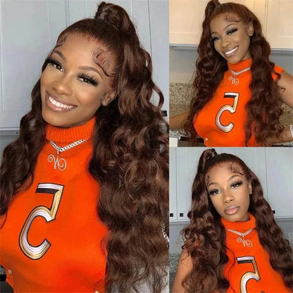 250% Density Chocolate Brown Body Wave 13x6 Lace