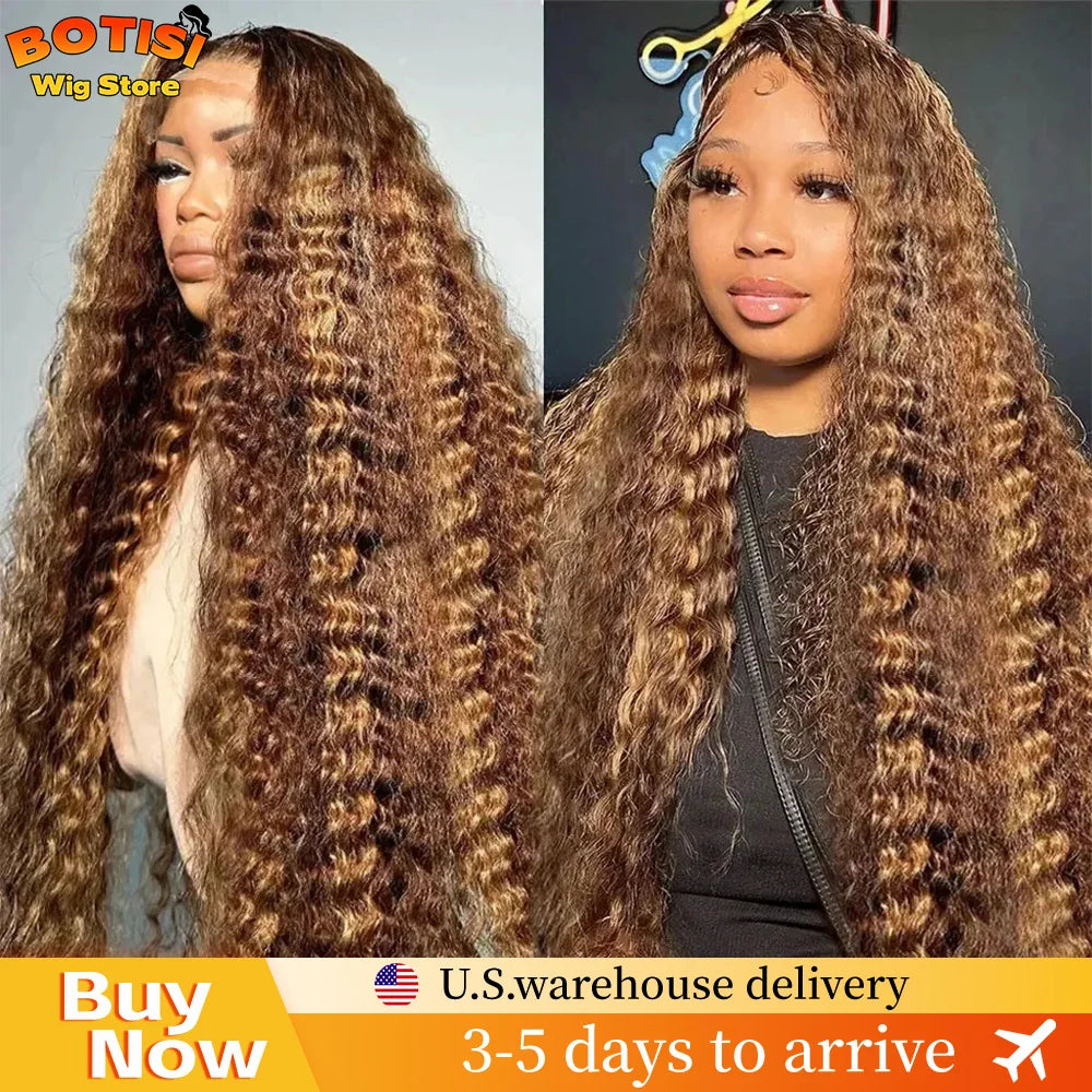 Botisi 4/27 Deep Wave Frontal Wig 13x6 Hd Lace Curly Wig