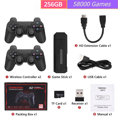 256G 58,000 Games GD10 Plus Game Stick 4K HD Video Game Console