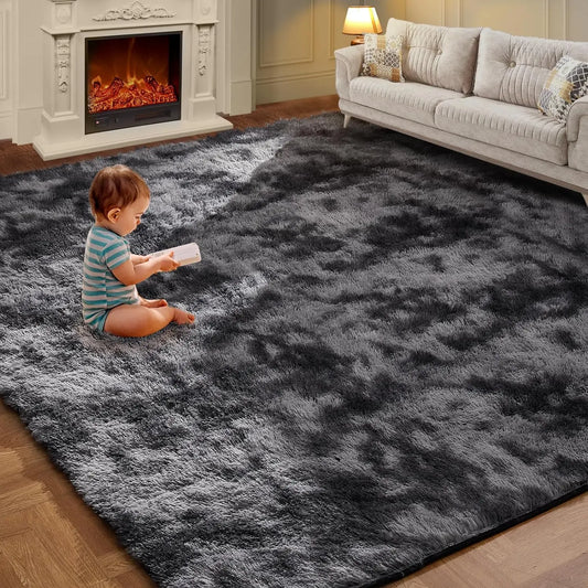 VIKAMA Tie-Dye Plush Carpet Living Room Decoration Soft Fluffy
