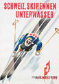 Retro Zermatt Chamonix Skiing Art Poster Vintage Australia