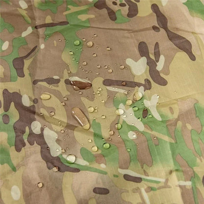 Man Military Impermeable Zipper Camo Raincoat