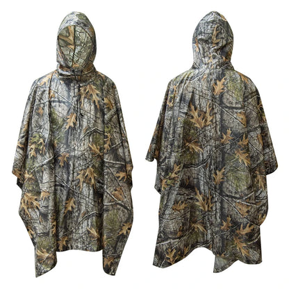 Man Military Impermeable Zipper Camo Raincoat