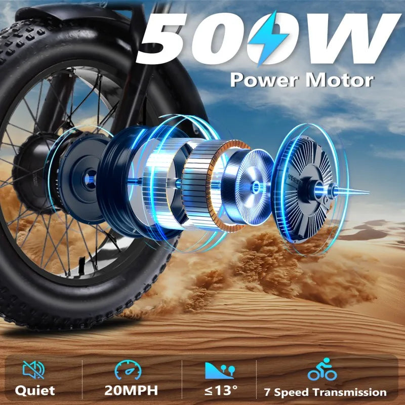 Electric Tricycle for Adults,500W Electric Trike,Electric Bicycle,20"