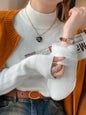 Women's Turtleneck Sweater Winter 2025 Retro with Velvet Lining