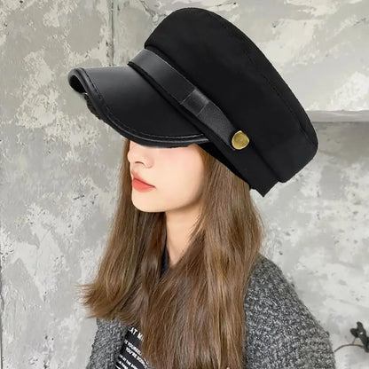 Navy Cap Vintage Flat Cap Octagonal Hat British Style Beret Hats