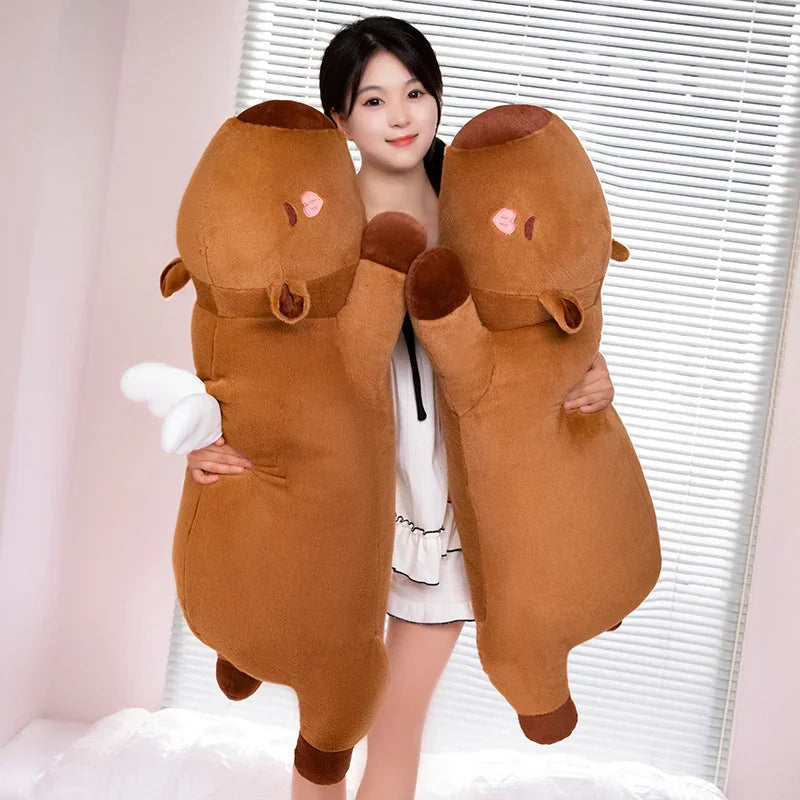60cm-100cm Kawaii Cartoon Giant Strip Capybara Plush Doll