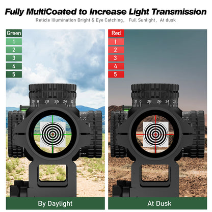 1-5X24 Tactical Optical Rifle Scope Red and Green