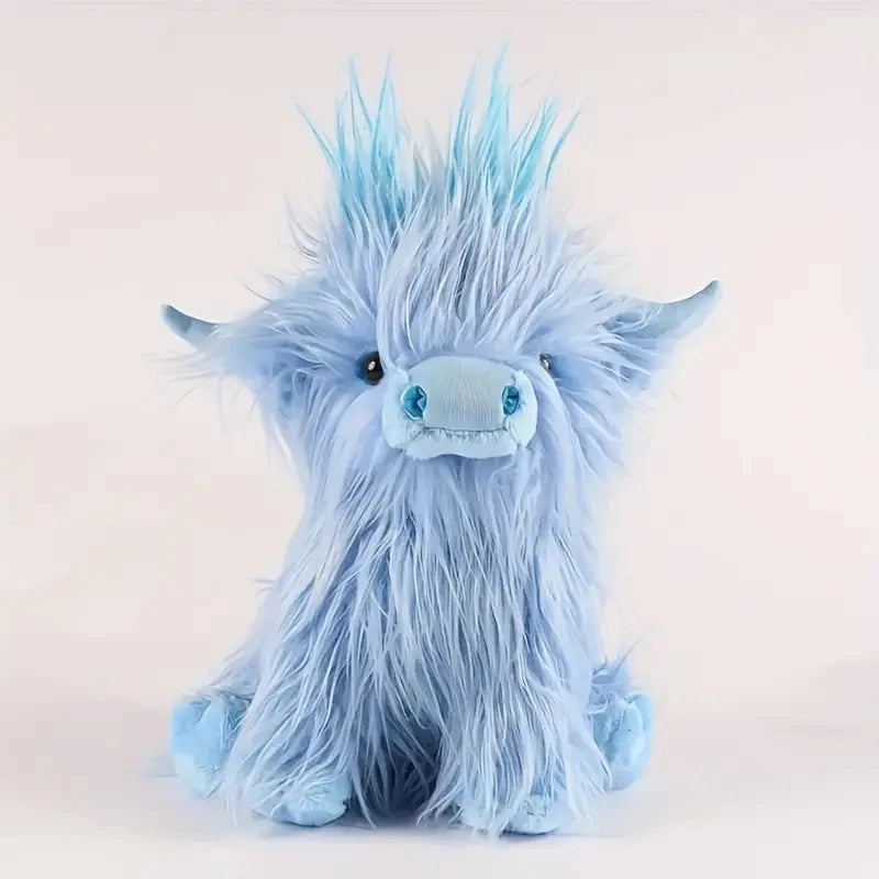 30cm Simulation Kyloe Cream Highland Cow Animal Plush Doll