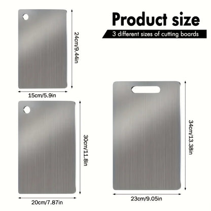 Stainless Steel 3pcs Cutting Boards - BPA-Free Dishwasher