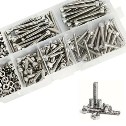 150pieces/box M3 X 8mm, 12mm, 16mm, 20mm, 25mm Hexagon Socket Screws, Bolts, Nuts
