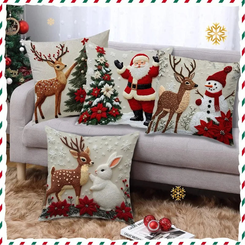 Home Decoration Rich Styles Christmas Throw Pillowcase Sofa