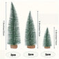 6pcs Mini Christmas Trees, Sisal Trees With Wood Base,