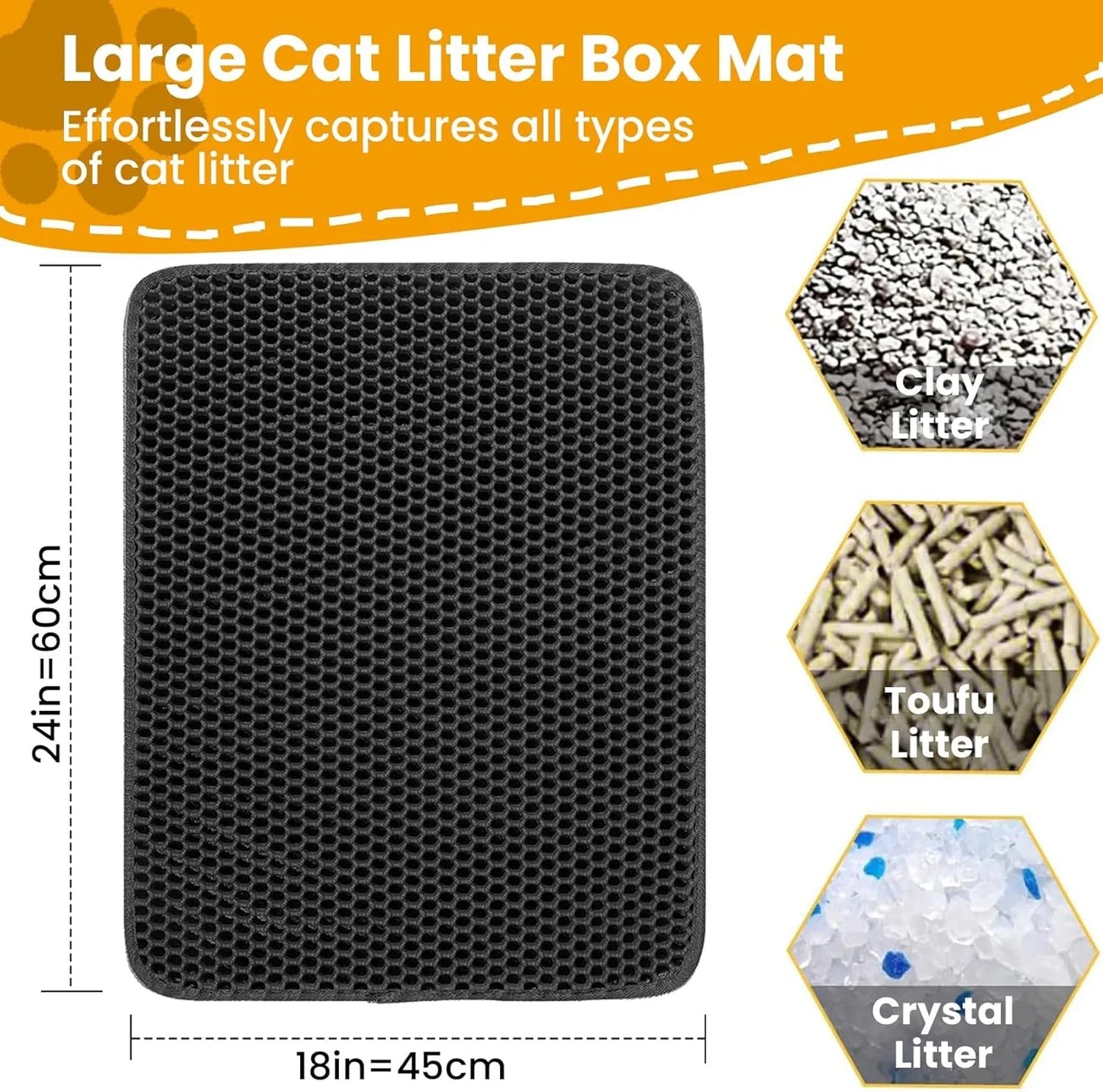 Cat Litter Mat Non Slip Big Pet Litter Box Filter Mat Double L