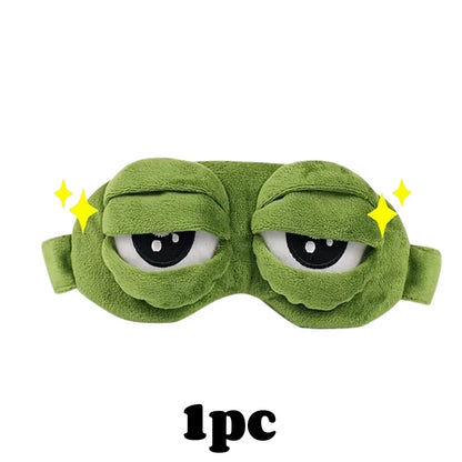3D Sad Frog Sleep Mask Natural Sleeping Eyeshade