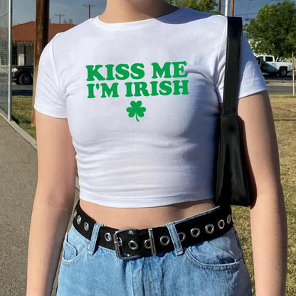 Kiss Me I'm Irish Baby Tee Irish Shirts Women's