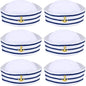 1/3/6 pieces of blue striped sailor hats, white striped sailor