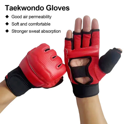 1Pair Boxing Gloves PU Half Finger Gloves Sports MMA