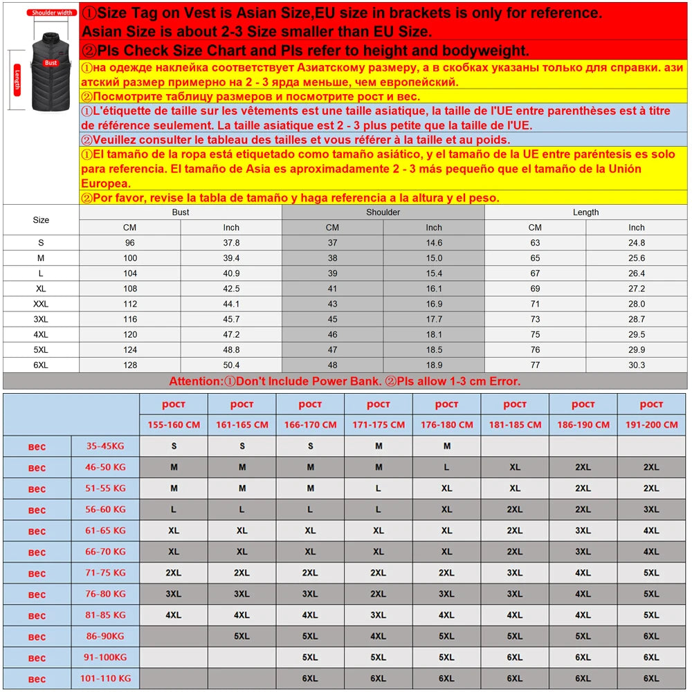 9 Heated Vest Zones Electric Heated Jackets Men Women