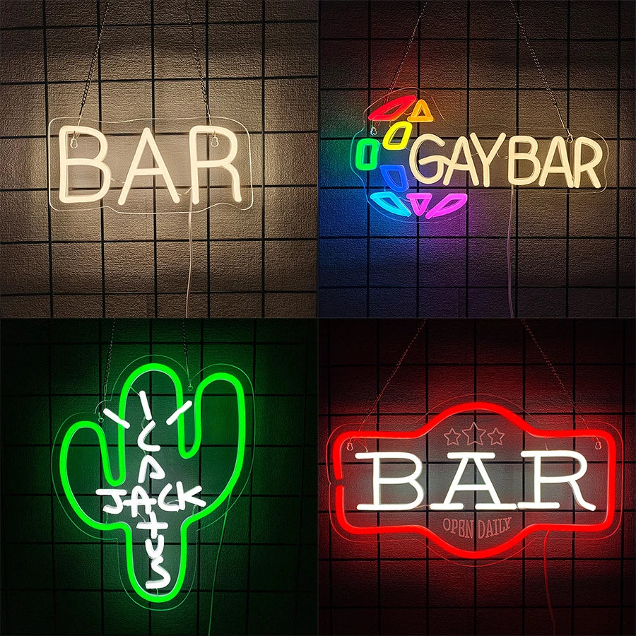 Neon Signs In Bar Series, Used For Wall Lighting Decor,