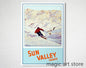 Retro Zermatt Chamonix Skiing Art Poster Vintage Australia