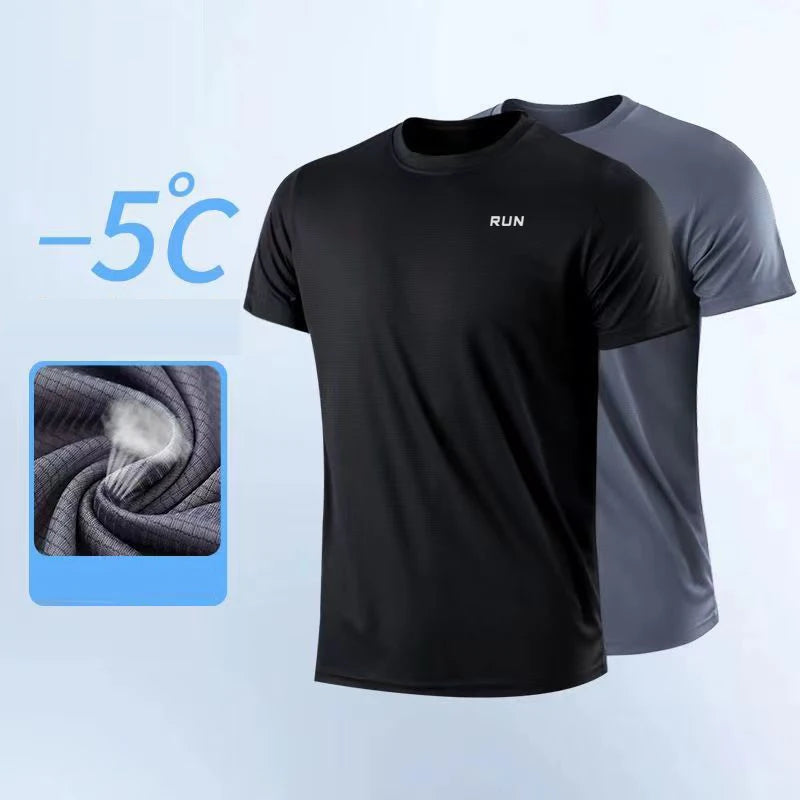 Men's Quick Dry Short Sleeve Gym Running Moisture Wicking