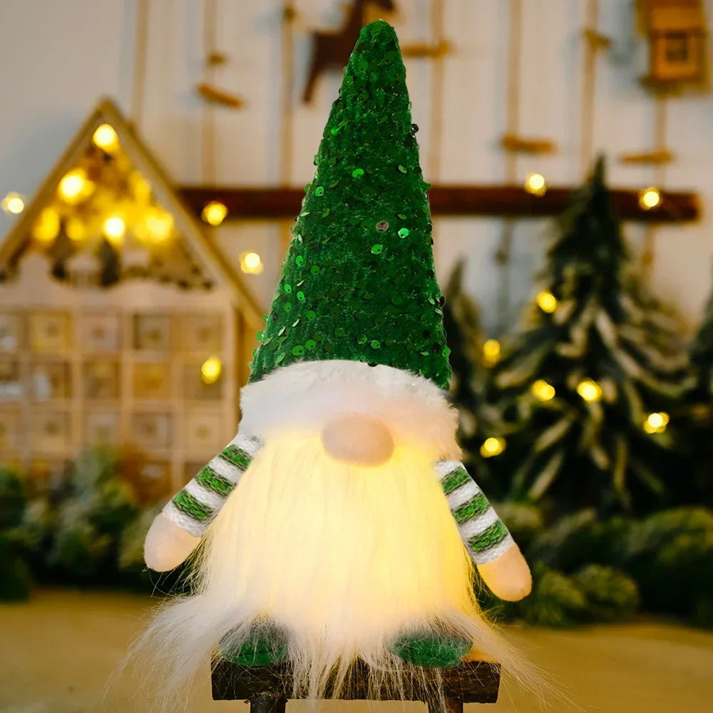 1~2pcs Gnome Christmas Decorations 30cm Light Up
