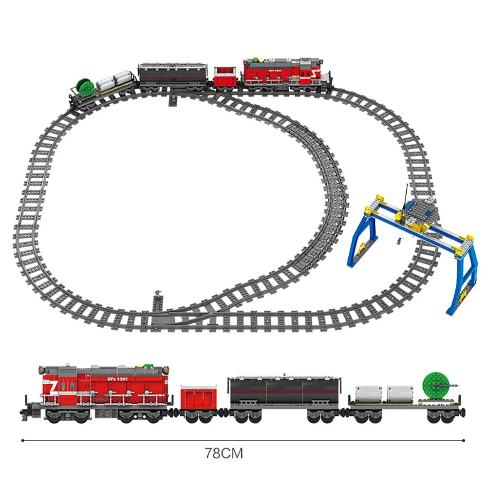 DOU BUILTBuilding Block City Train Track Model Electric