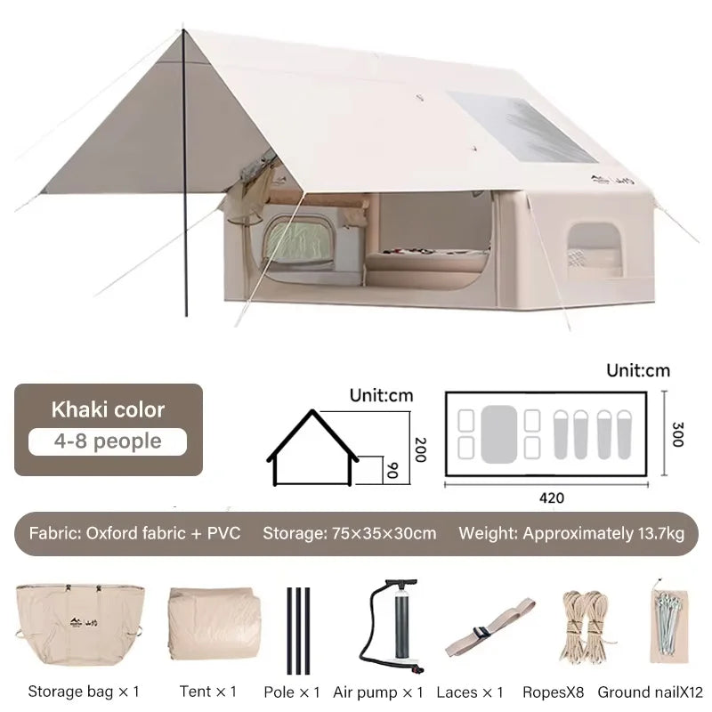 Auto Inflatable Tent with Sunshade, 2025 New 2 in 1