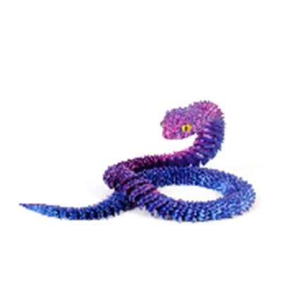 3D Printed Snake Decoration Colorful Model 3D