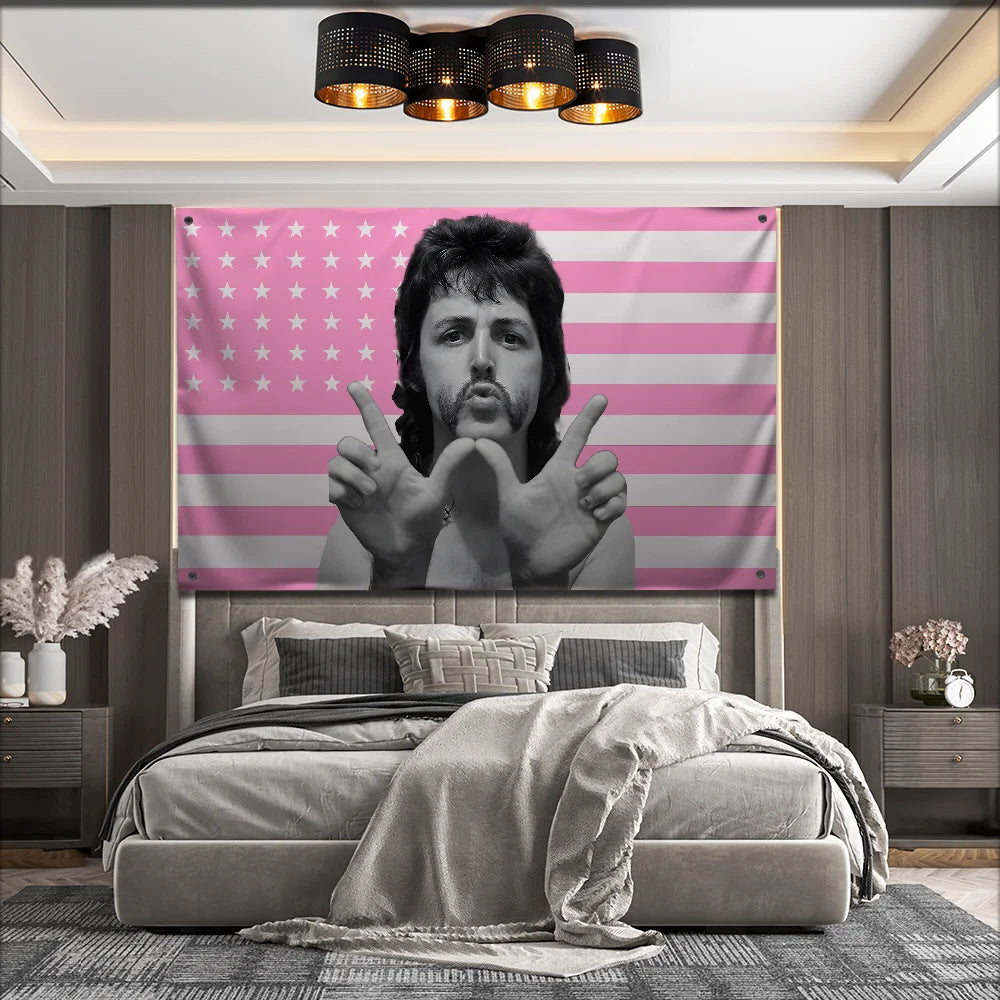 America USA P-Paul M-McCartney Flag For Garden