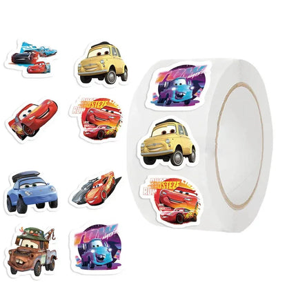 500Pcs/Roll Disney Cars Cartoon Stickers Lightning