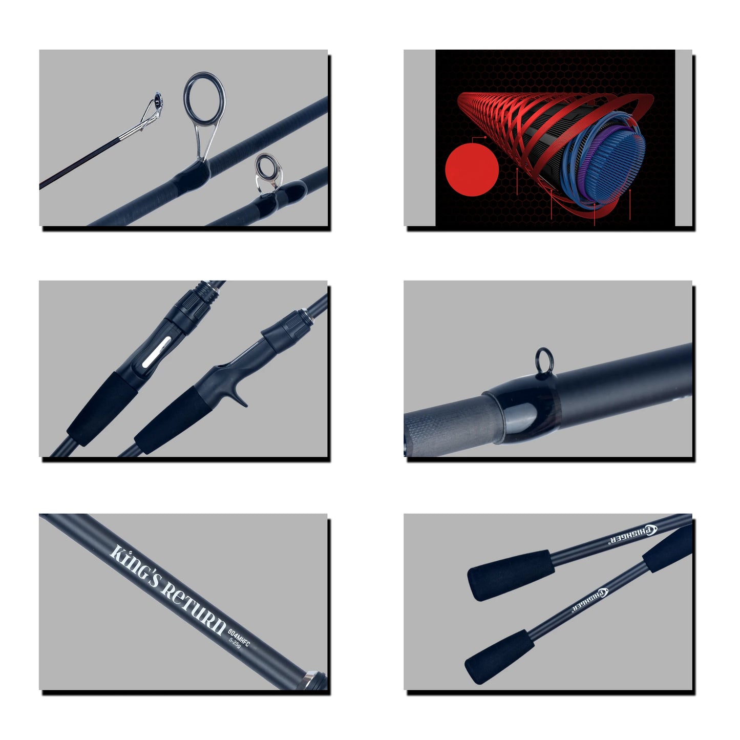 PHISHGER Spinning Baitcasting Travel Carbon Mini