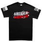 Black Cotton TShirt USA Flag Style Patriotic Athletic Fit Mens Fitness Muscle