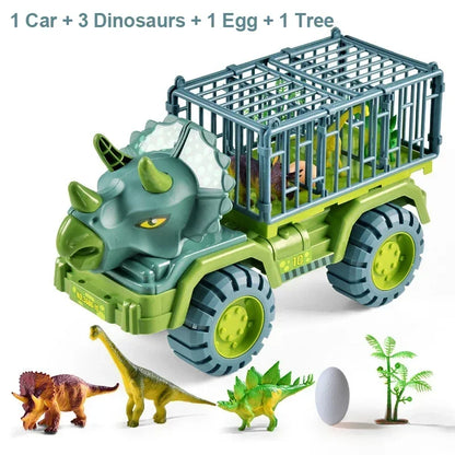 Boys Car Toys Dinosaur Truck Transport Carrier Vehicle Dino Animal