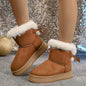 New Fashionable Bow Round Toe Elegant Snow Boots Winter