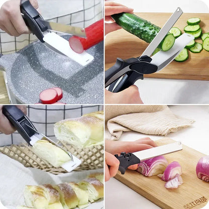 Stainless Steel Kitchen Scissors 2 In 1 Cutting Board