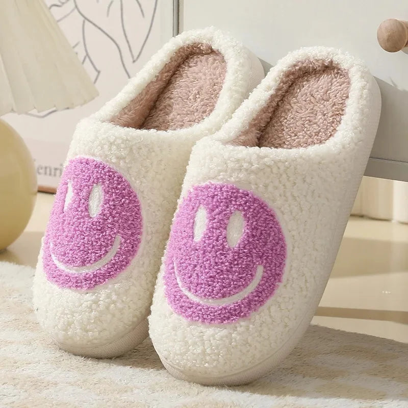 Smiley Face Cotton Slippers Women's Indoor Home