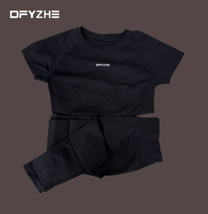 DFYZHE round neck breathable short sleeved+long pants