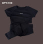 DFYZHE round neck breathable short sleeved+long pants