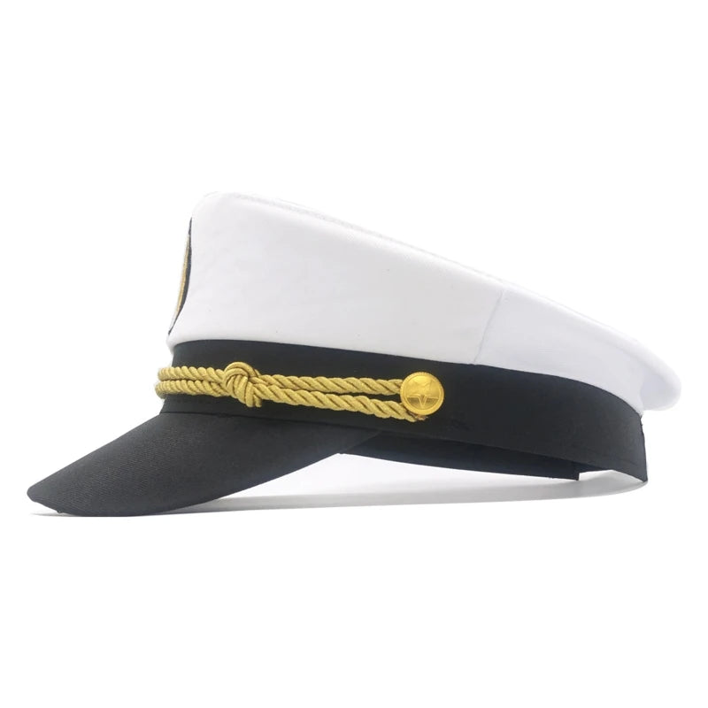 652F Navy Marine Hat Yacht Captain Hat Sailor Captain Costume